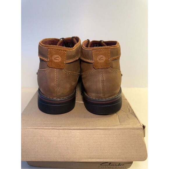 .4260 Clarks Morris Peak Dark Tan Leather-US 8 Mens - Picture 4 of 5
